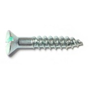 MIDWEST FASTENER Wood Screw, #8, 1 in, Zinc Plated Steel Flat Head Slotted Drive, 80 PK 61664